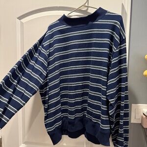 PARKE holiday striped mock neck pullover